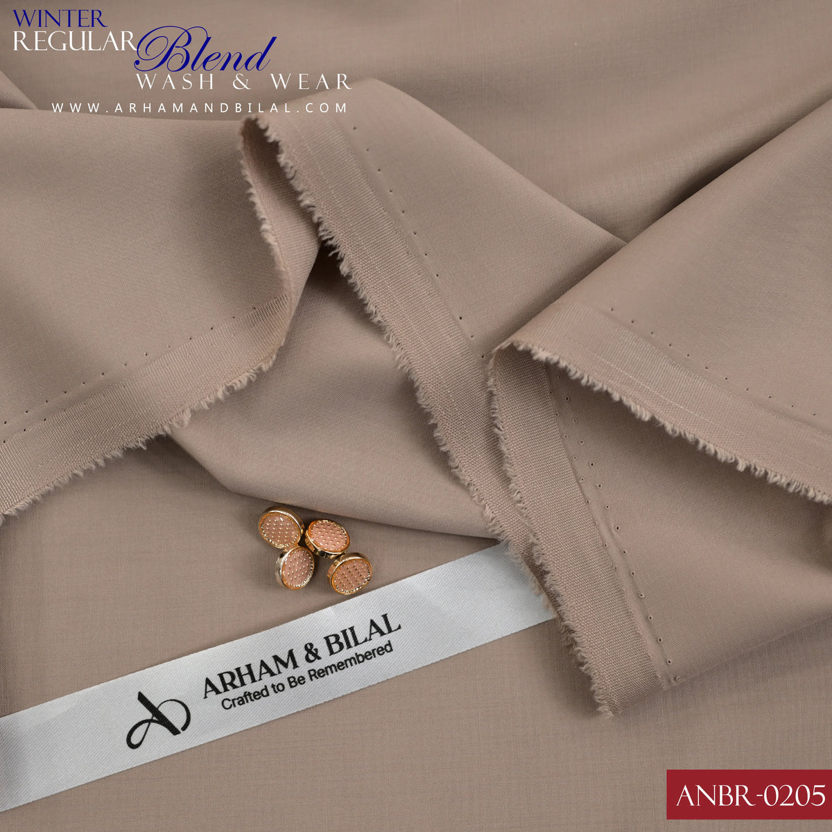 Regular Blend Wash & Wear Unstitched Fabric | ANBR-0205