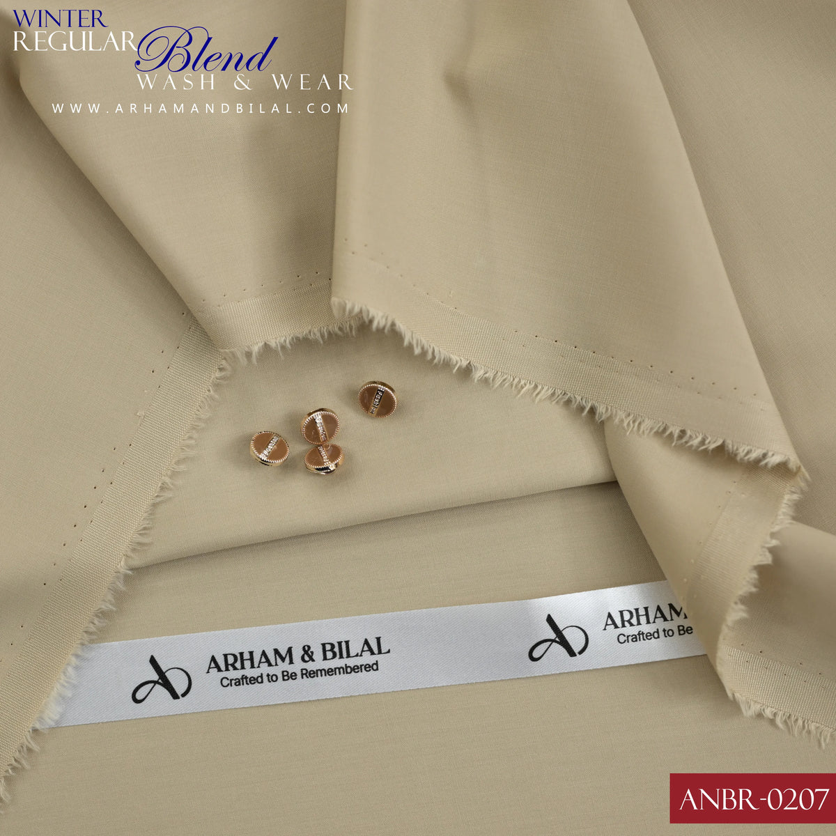 Regular Blend Wash & Wear Unstitched Fabric | ANBR-0207