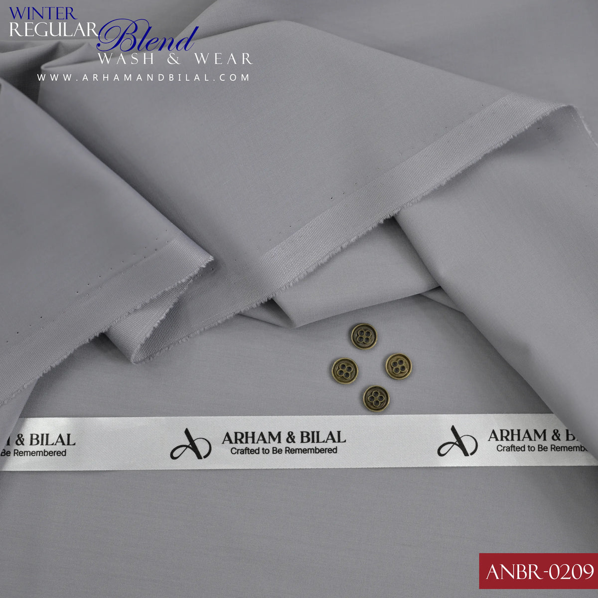 Regular Blend Wash & Wear Unstitched Fabric | ANBR-0209